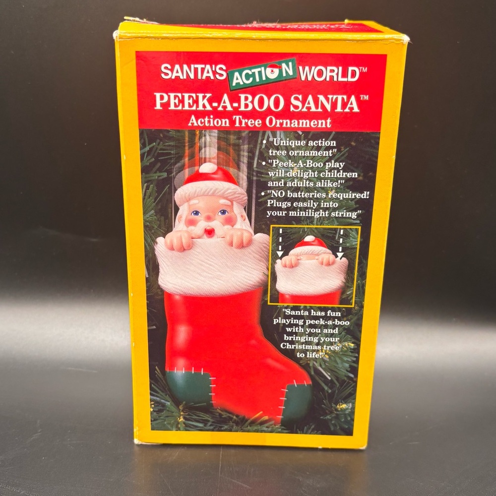 Peek-a-Boo Santa's Action World Christmas Tree Ornament Kurt Adler Santa Claus‎